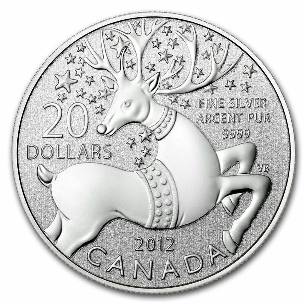 2012年 カナダ 20ドル 銀貨 記念硬貨 2012 $20 Canadian 1/4oz 9999 Silver Coin- MAGICAL REINDEER. | eBay