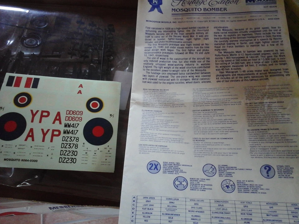 MOSQUITO BOMBER N.14 HERITAGE EDITION 1/48 SCALE MONOGRAM+PHOTOETCHED+RESIN PART - Immagine 4 di 4