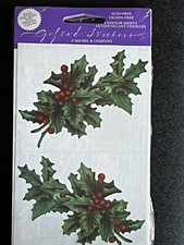 2 Sheets John Grossman HOLLY CHRISTMAS Gifted Line Stickers Vintage 1997
