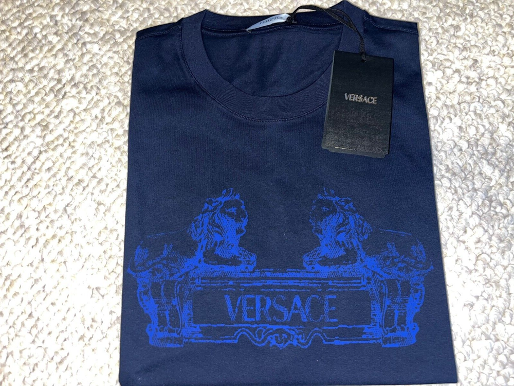 Versace T-Shirt - Men's Large - Navy Blue - NEW