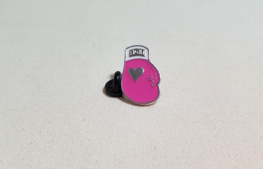 Pink awareness lapel pin and hat pin for breast cancer support (28mm)