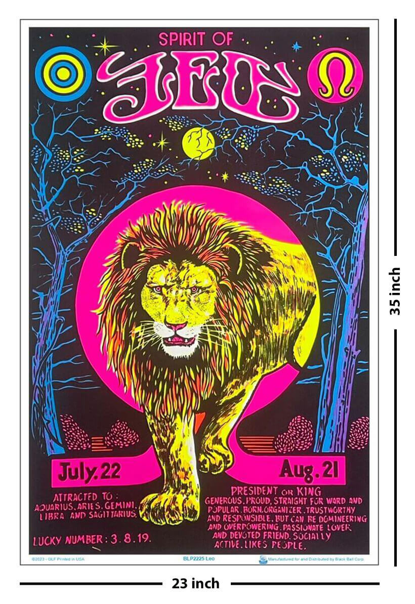Leo Zodiac Sign Blacklight Poster 23