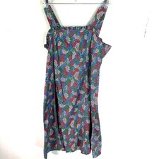 Vintage Floral Cotton Sleevless Dress Womens Size 16.5 Multicolor