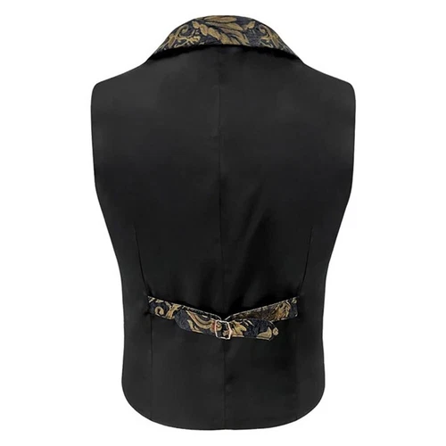 Gilet steampunk gotico con motivo decorativo vittoriano uomo abbigliamento formale gilet- - Foto 11 di 30