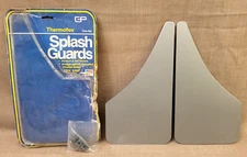 1980's Vintage GP Thermoflex Plain Silver Mud Flap Pair w/Mounting Hardware NIP