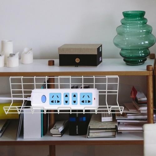 2 Pcs Power Strip Storage Rack Office Under Desk Cable Organizers Compact