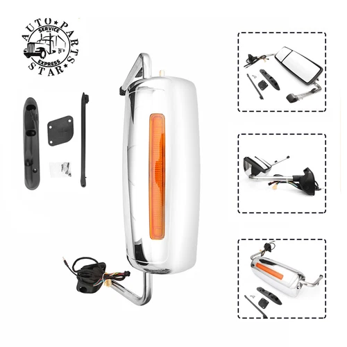 Chrome Door Mirror Power Heated w/Arm Driver LH Side For International Prostar