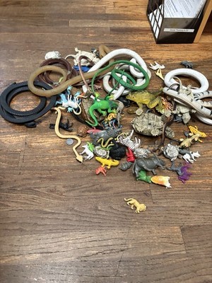 Large Toy Reptile & Animal Lot   Snakes, Lizards, Turtles & More