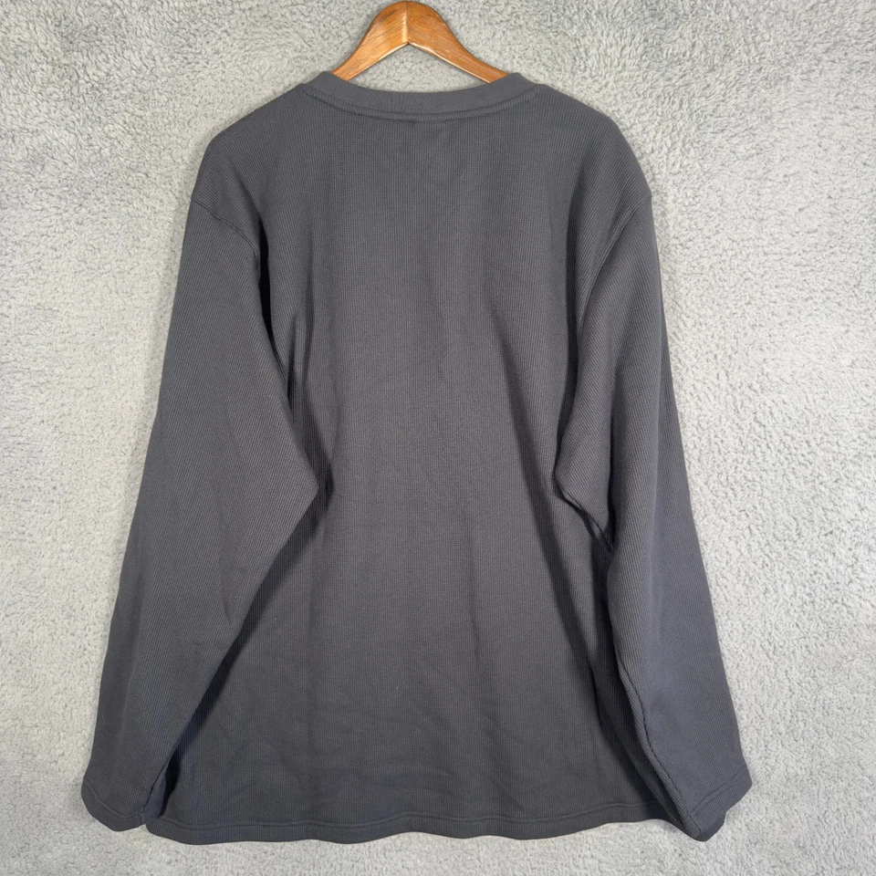 Camisa NIKE Tejida Gofre 3XL Para Hombres Gris Cuello Redondo Térmica Peso Pesado Foto 4 de 4