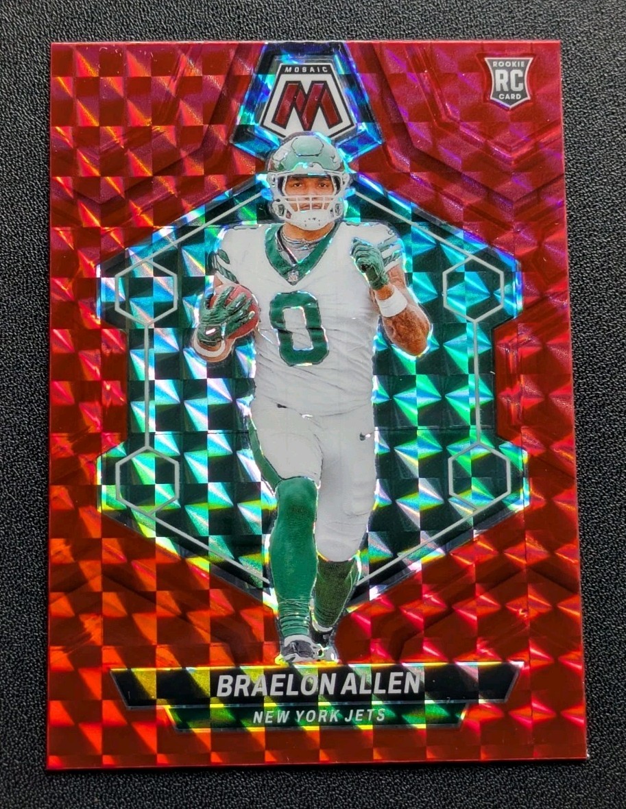 2024 Panini Mosaic Braelon Allen #389 Rookie Card Red Prizm New York Jets