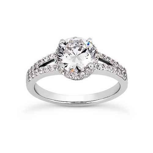 2 Carat F SI2 Round Cut Natural Certified Diamonds 18k Gold Halo Accent Ring - Picture 6 of 6