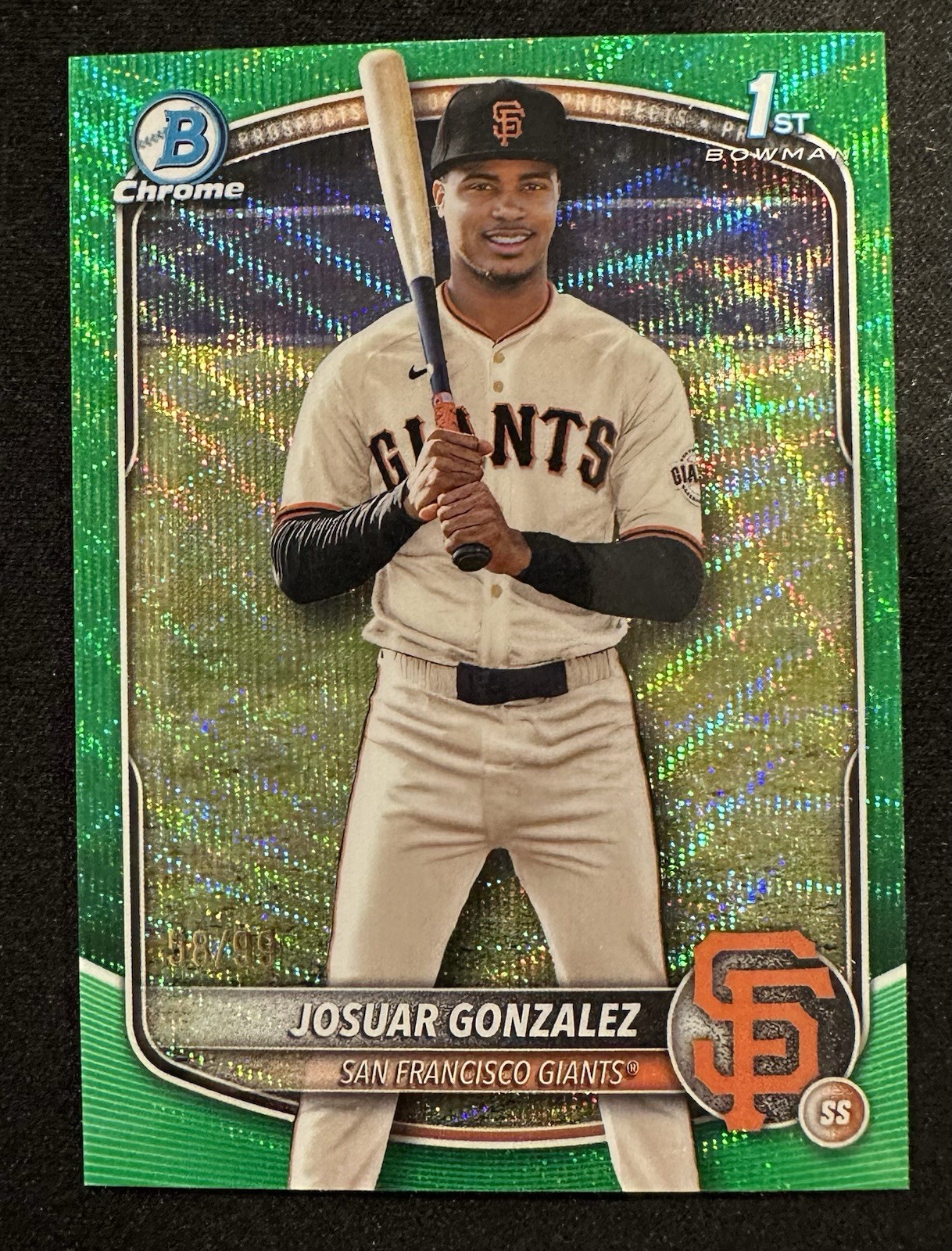 2025 Bowman Chrome Josuar Gonzalez Green Wave /99 1st Bowman #BCP-153