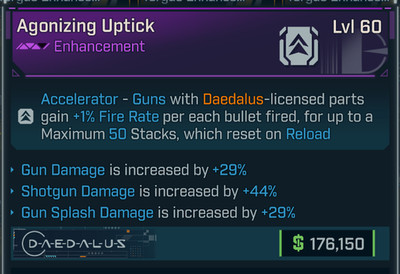 Borderlands 4 ACCELERATOR  ENHANCEMENT DEADALUS GUN DMG, SHOTGUN DMG, GUN SPLASH