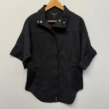 NWT Ming Wang Women Full Zip Jacket Top Size XS X-Small Black  C021 -26