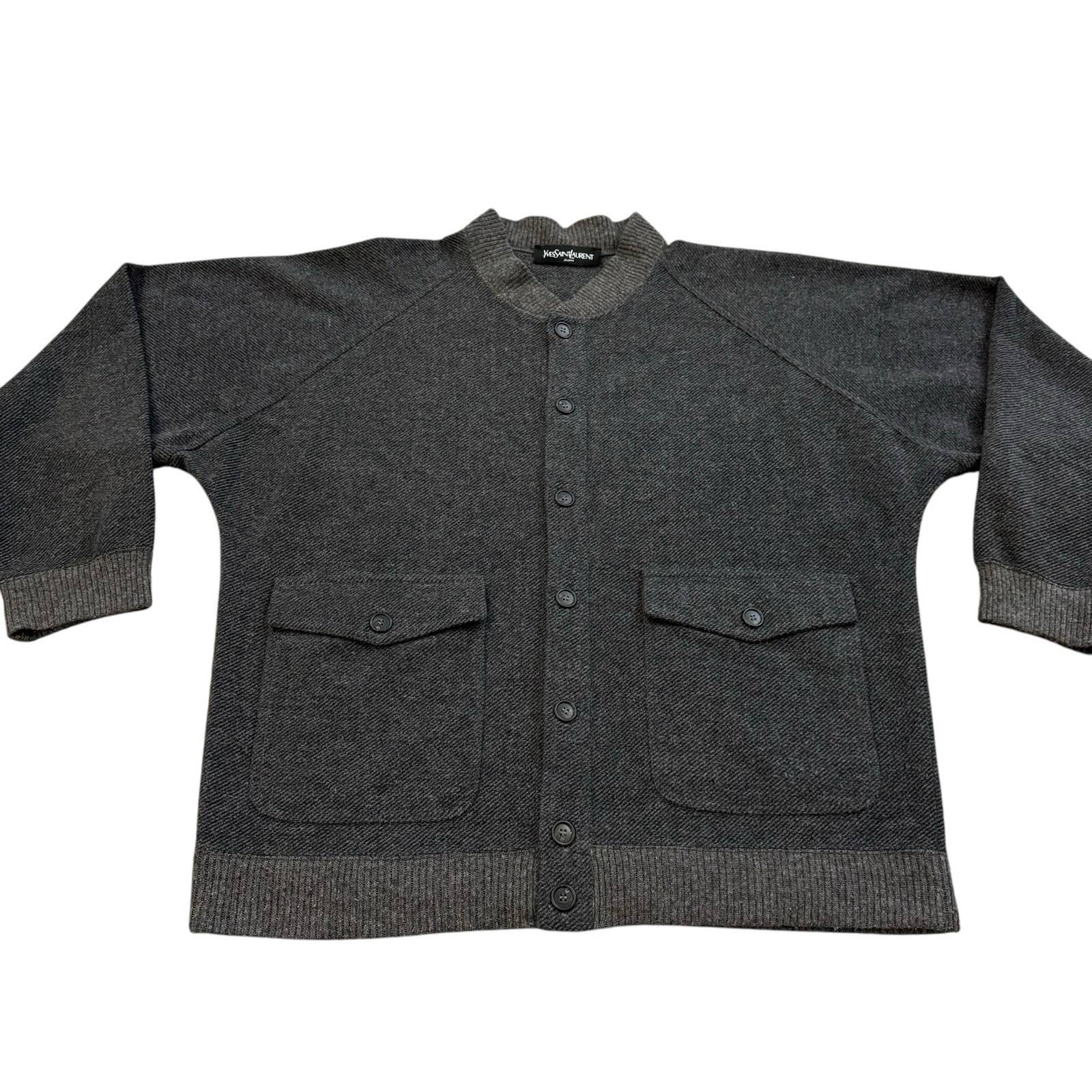 Yves Saint Laurent YSL Cardigan Giacca Lana Uomo Vintage Made In Italy Taglia XL