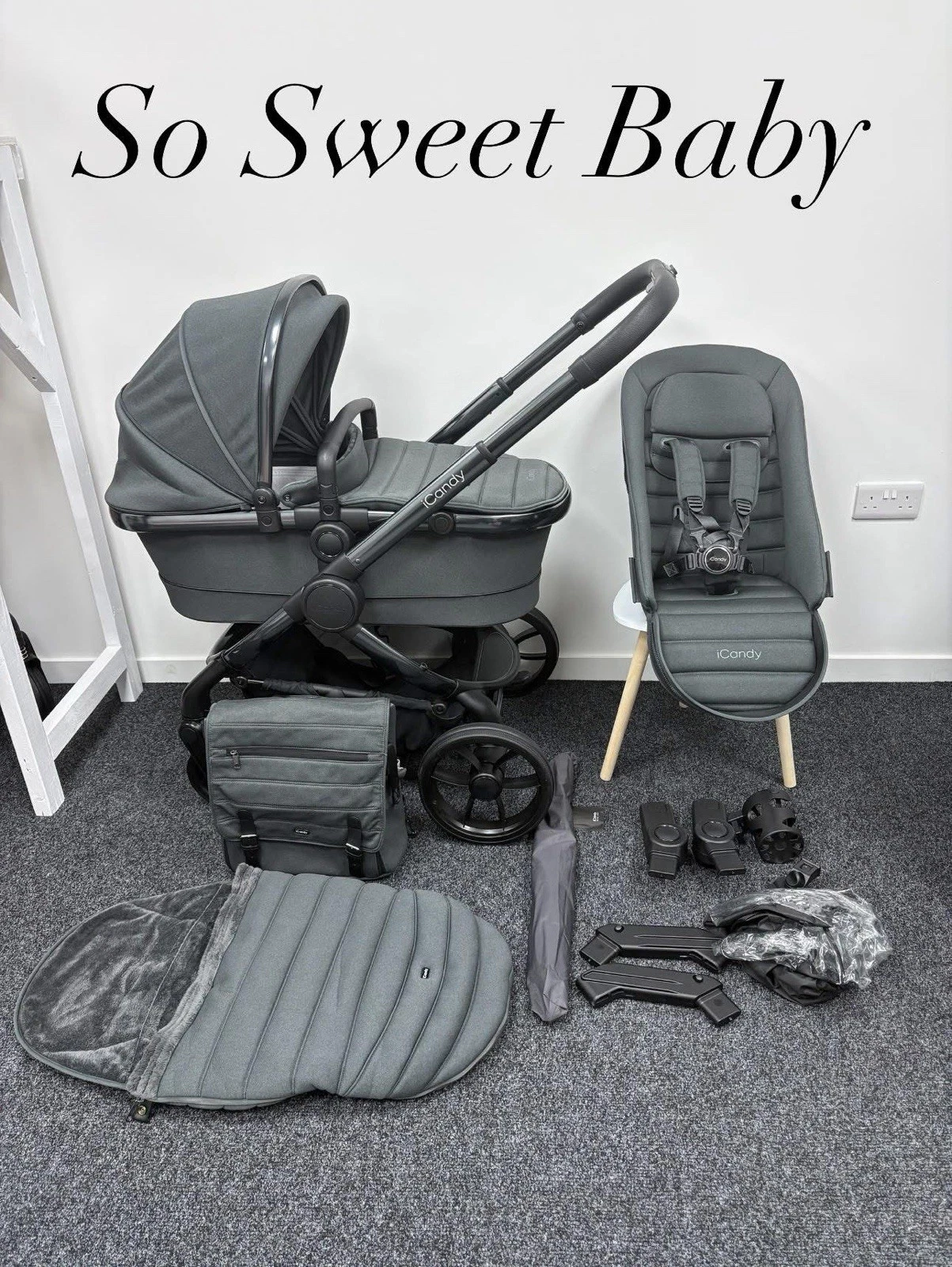 Icandy Peach 7 In Dark Grey Pram Pushchair