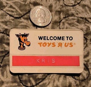 Toys R Us Vintage Original Employee Store Name ID Badge Tag Very Nice Original 