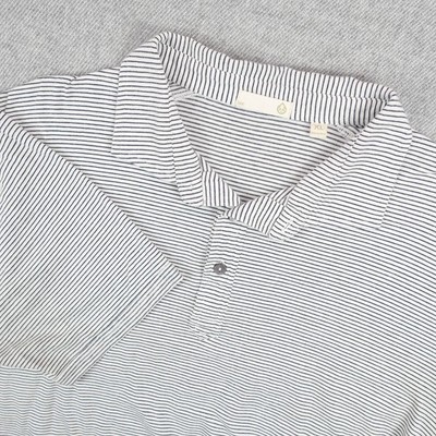 Tasc Performance Polo Shirt Mens XL Gray Striped Short Sleeve Bamboo Soft