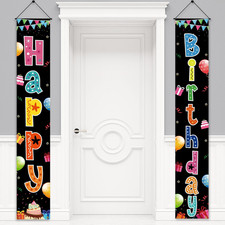 Birthday Decorations Banner, Happy Birthday Door Sign for Men Women Boys Girls I