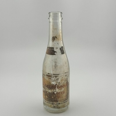 Vintage Greenbrook Beverages ACL Soda Bottle w Paper Label | Heavy Wear