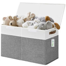 Large Toy Storage Box with Lids Collapsible Sturdy Baby Organizer Chest Bin