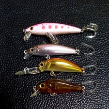 4 Lures SetZip Baits Ridge 35F, Smith Luna, Bassday Sugar Minnow 40S, Sugar