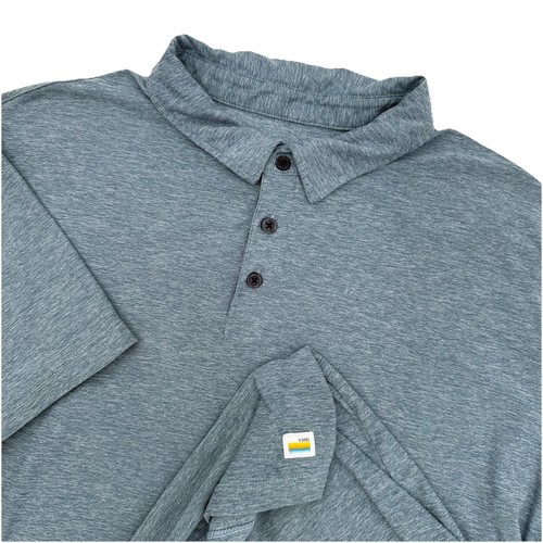 Vuori Srato Tech Polo Shirt Mens Large Blue Performance Casual Athletic V188
