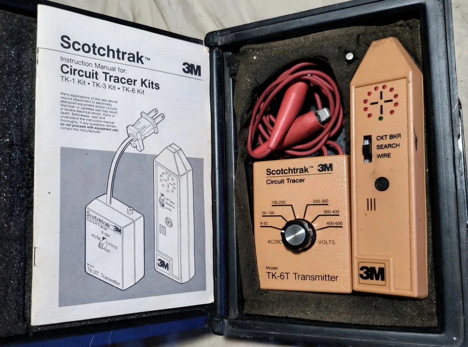 3M Scotchtrak TK-6T Circuit Tracer Kit for 9-600V AC/DC w/Case & Manual Tested — 第 4/4 张图片