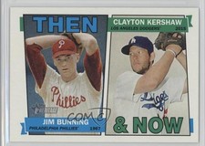 2016 Topps Heritage Then and Now Clayton Kershaw Jim Bunning #TAN-BK HOF 6n5