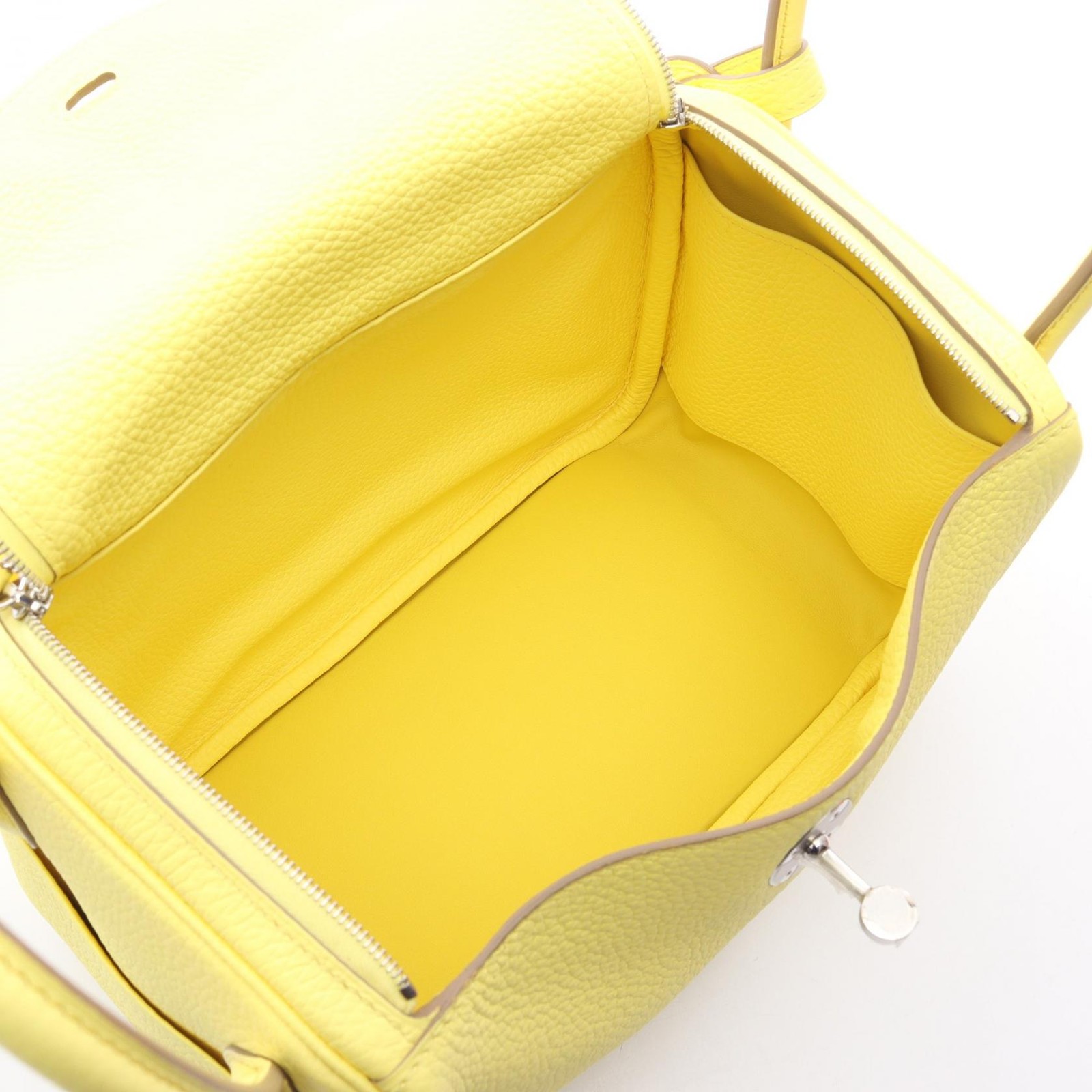 HERMES Lindy 26 Shoulder Bag B Taurillon Clemence Limoncello Used Women SHW thumbnail 3