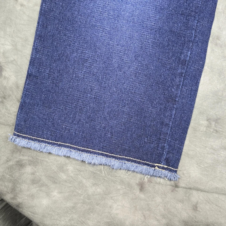 Pantalones de mezclilla vintage Y2K Azzure para hombre 40x34 retazos holgados dobladillo crudo hip hop desteñidos Foto 4 de 4