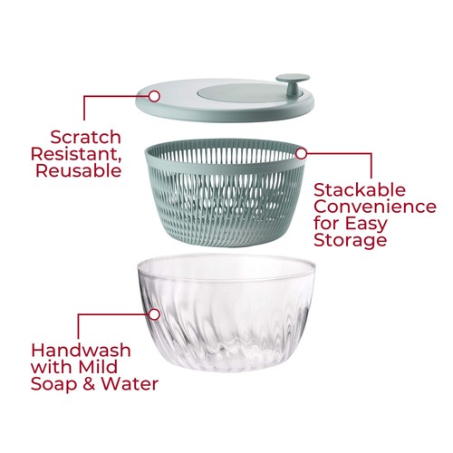Guzzini Kitchen Active Design SPIN&STORE Centrifuga Insalata con Coperchio - Foto 4 di 7