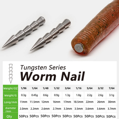 Tungsten Fishing Sinkers Reaction Tackle Tungsten Nail Weights
