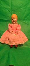 Vintage 1977 Porcelain German Character Doll Reproduction Pink Gingham Dress