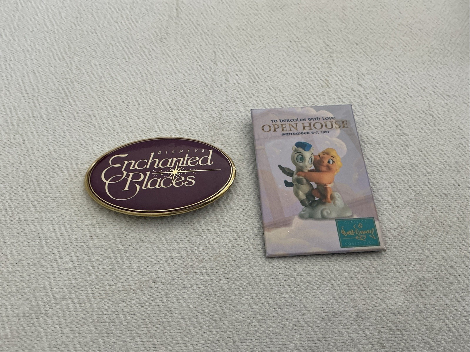 WDCC Hercules’ Enchanted Places Pain & Panic Miniatures w/Buttons & Postcard