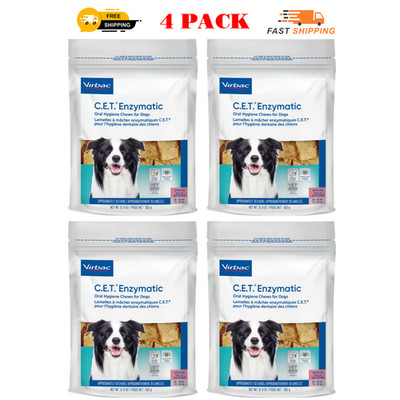 4 Pack - C.E.T. Enzymatic Oral Hygiene Chews Medium - 30 ct (Approx. 30 Chews)