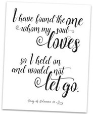 I Have Found The One Whom My Soul Loves Wall 14"L x 11"W Unframed Print Poster