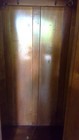 ANTIQUE EXCELZALL ARTS CRAFTS OAK WARDROBE ARMOIRE W/ MIRROR CARVED INLAY BIRDS — photo 6