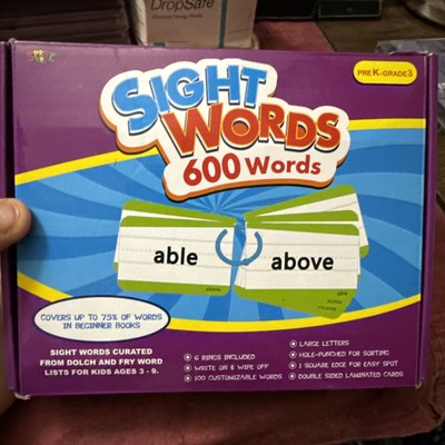 Sight words 600 words pre-K grade three flashcards