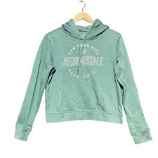 Aeropostale Women's Green Hoodie Sweatshirt New York City 87 Graphic Medium