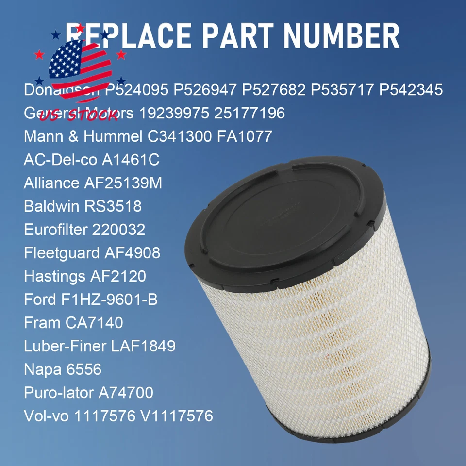 Filtro de aire AF25139M apto para Freightliner Columbia RS3518 P185069 P527682 Foto 3 de 4