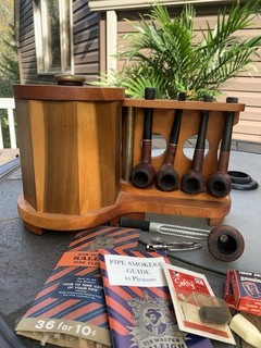 Humidor portapipe vintage 5 pipe Briar Dr. Grabow Riviera Falcon