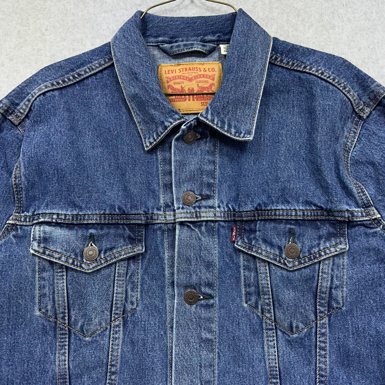Levi's Jean Jacket Men's Large Blue Denim Trucker Type 3 Outdoor Workwear Biker