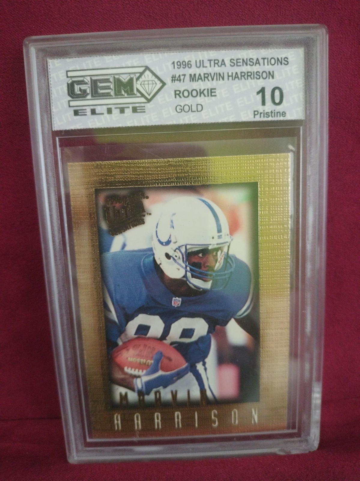 1996 Fleer Ultra Marvin Harrison Rookie Sensations #47 Gold Colts Grade GEM  10