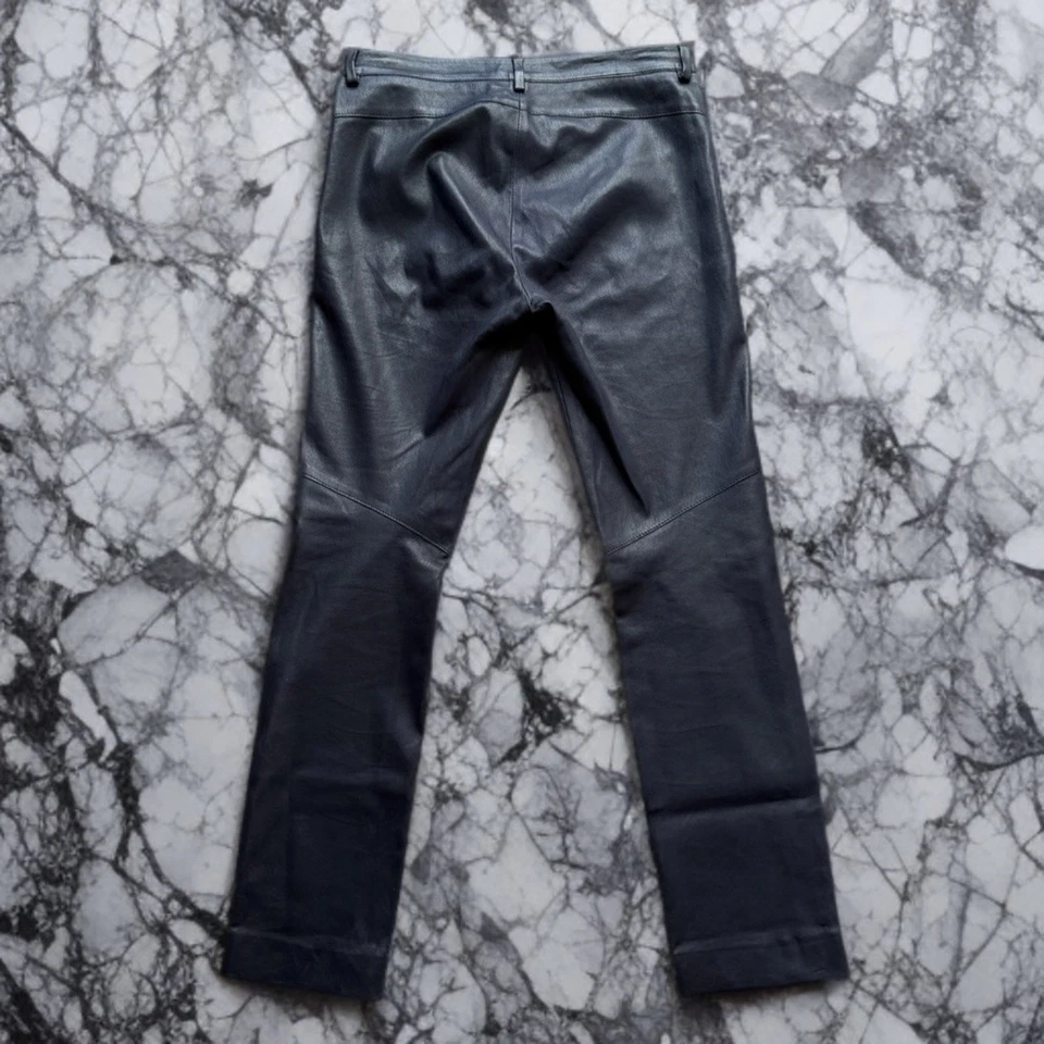 Pantalones de motociclista ESCADA de cuero de cordero para mujer M negros hechos en Polonia Foto 2 de 4