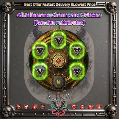 Diablo 4 Season 14   All Talisman Charm Set 5-Pieces (Random attributes)