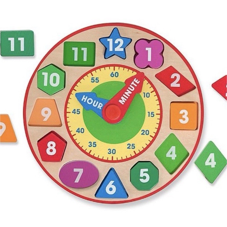 🧩 Melissa & Doug Shape Sorting Clock – Educational Toy with Moving Hands🧩