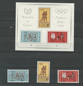 CYPRUS EUROPE MNH OLYMPICS  TOKYO 64 SET & S/S  LOT(SPO 715)
