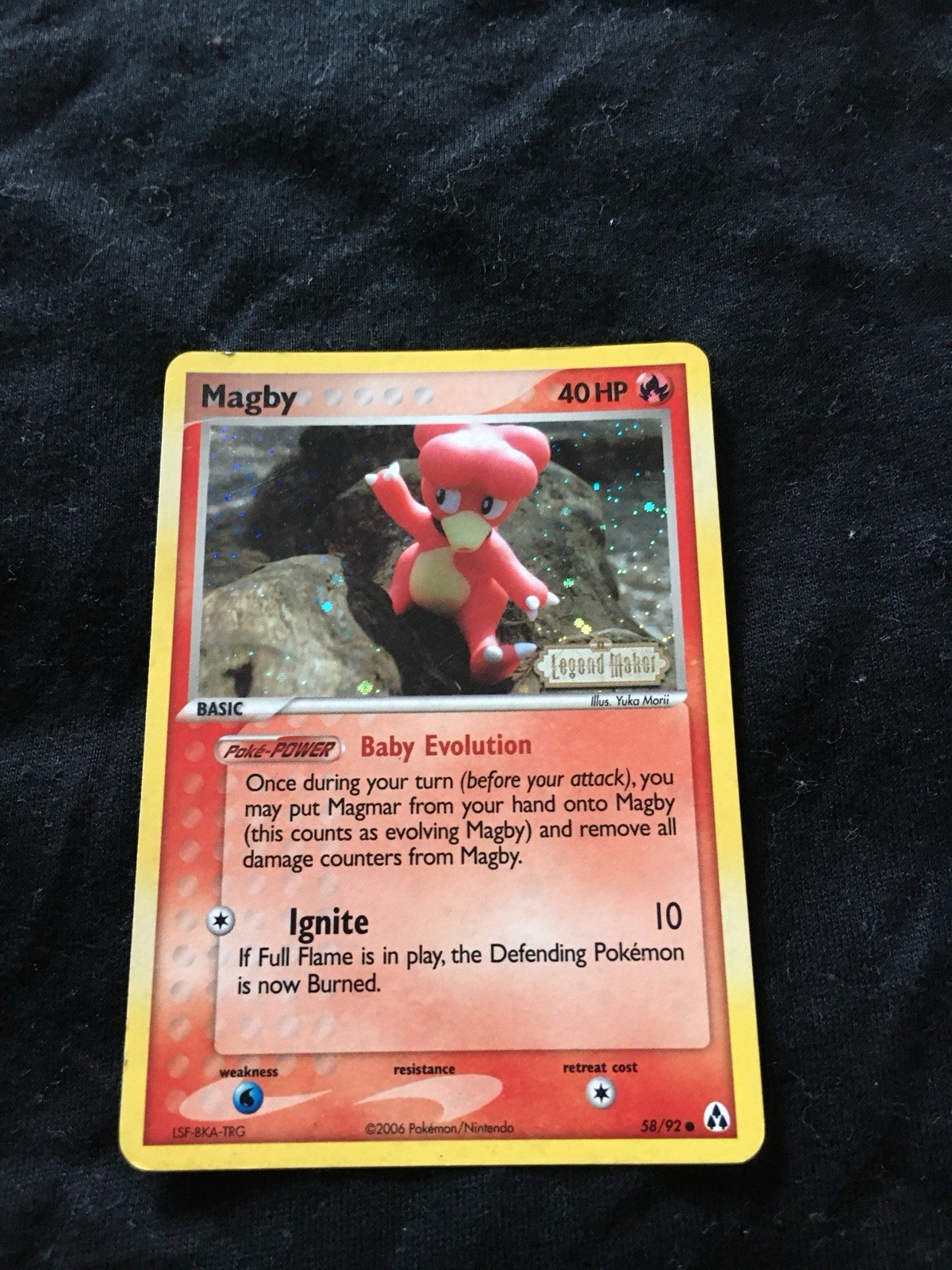 Magby 58/92 Pokemon Card (Reverse Stamp Holo) Lightly Played