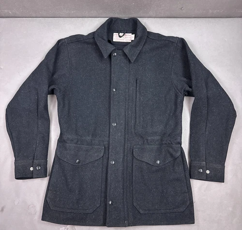 CC Filson Jacket Mens Medium Black Weekender Wool Made USA Work Chore Barn Hunt